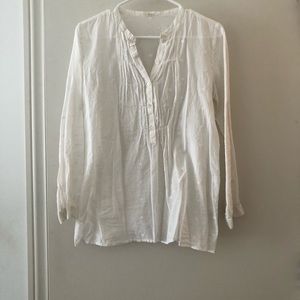 J Crew Embroidered White Blouse